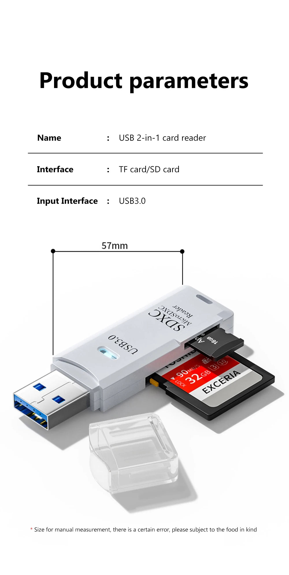 UltraSpeed USB 3.0 2-in-1 TF/SD Card Reader.