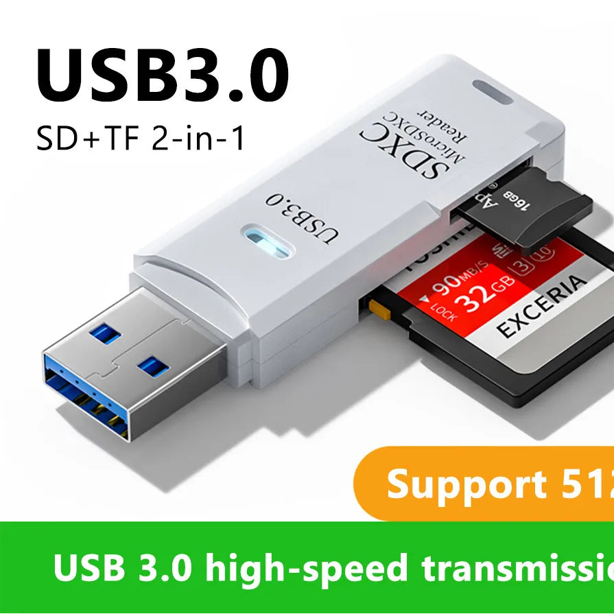 UltraSpeed USB 3.0 2-in-1 TF/SD Card Reader.